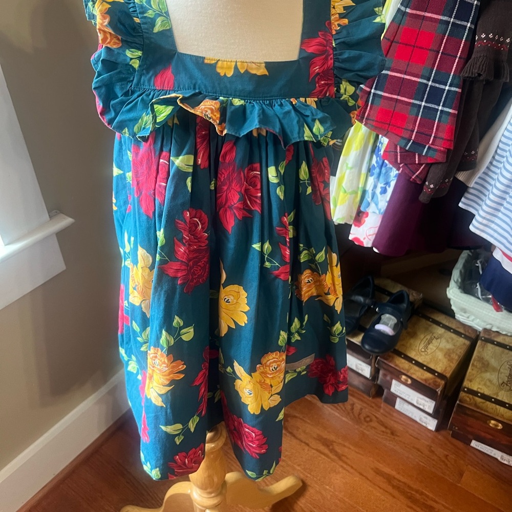 Eleanor Rose Teal Dress with Floral Print